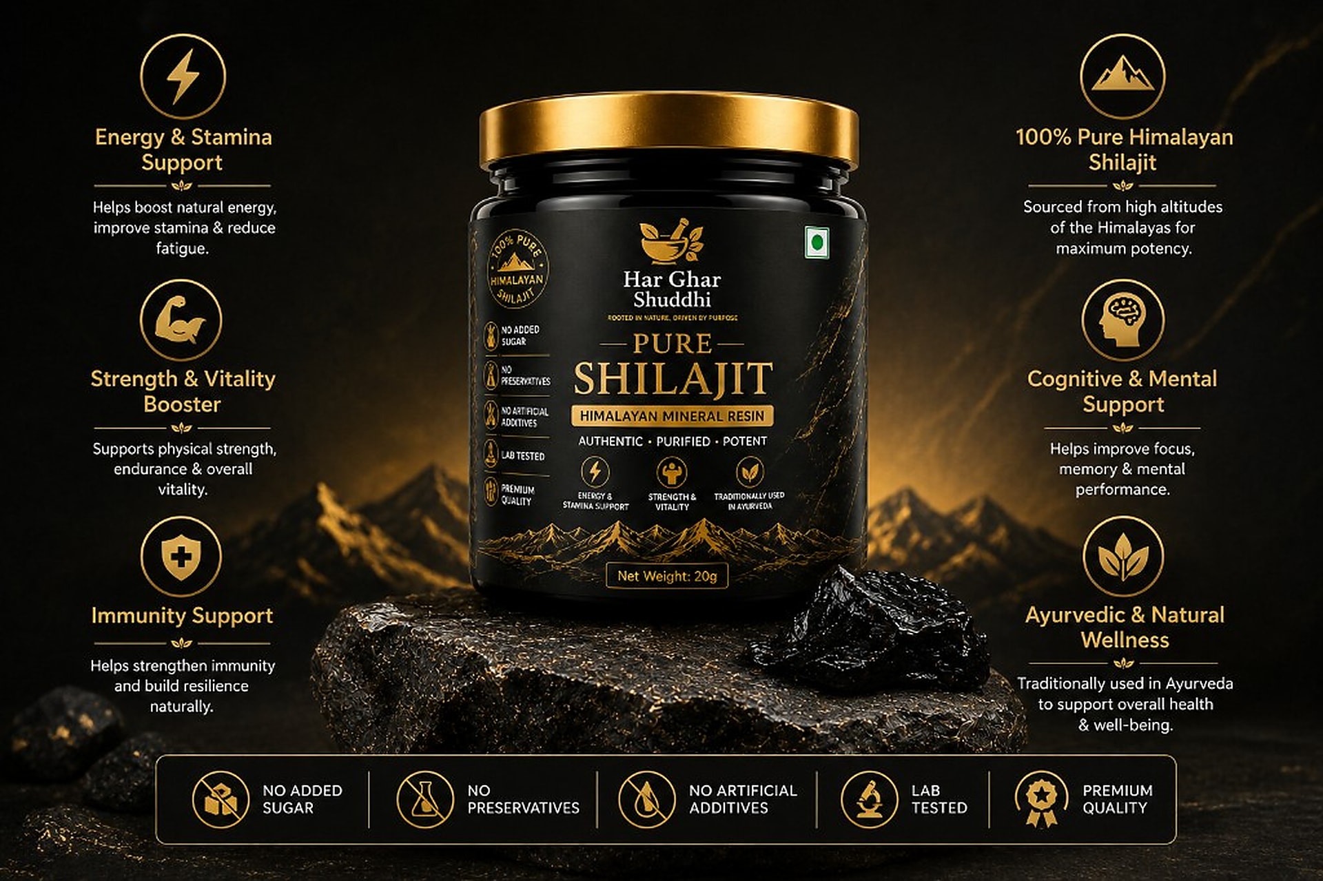 Pure Shilajit — key benefits