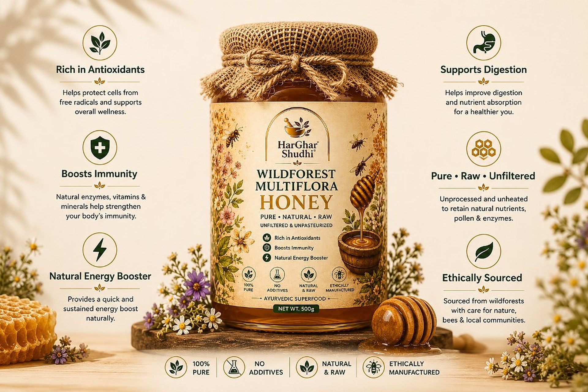 Wildforest Multiflora Honey — key benefits