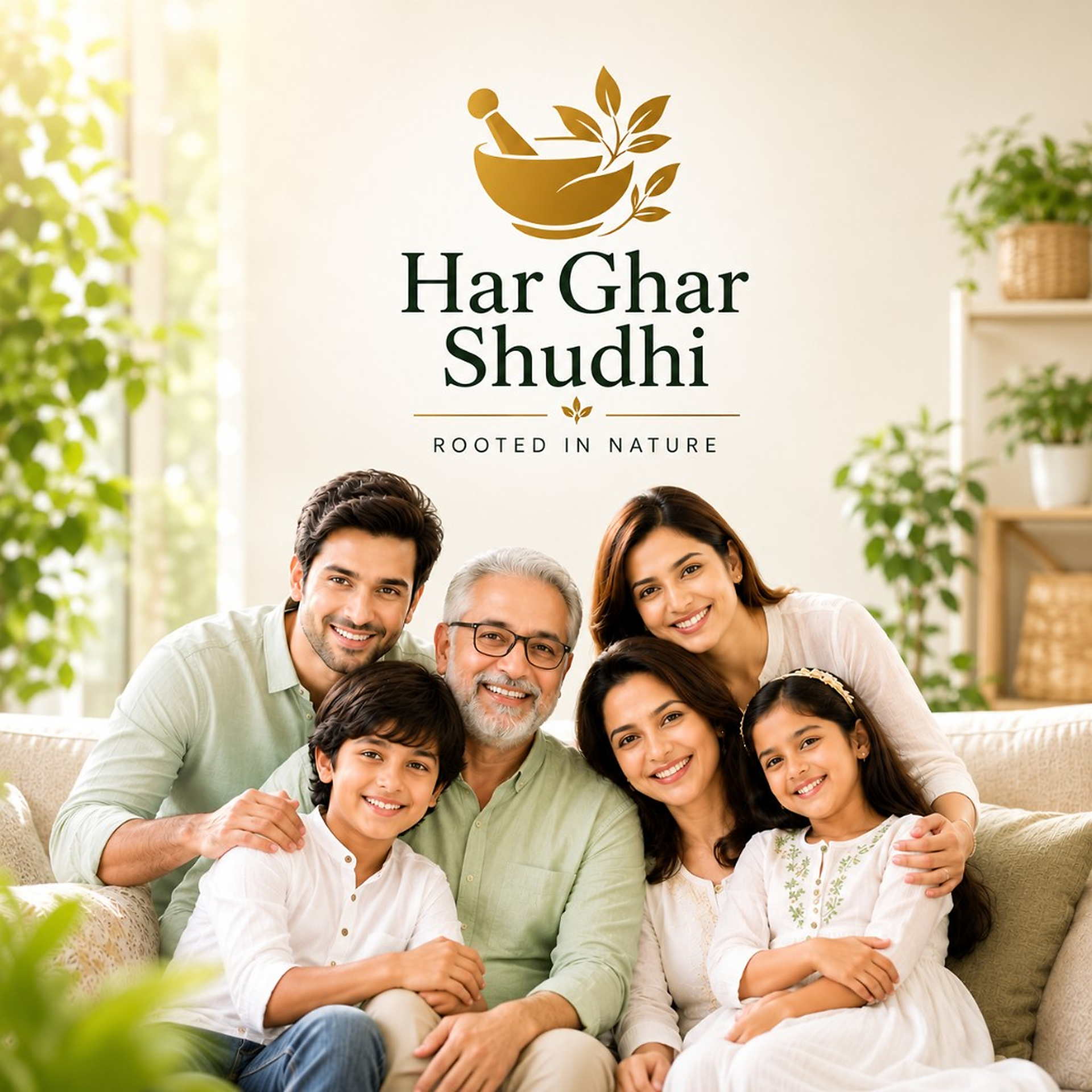 Har Ghar Shudhi — Rooted in Nature. Multi-generational family wellness with Ayurvedic care.